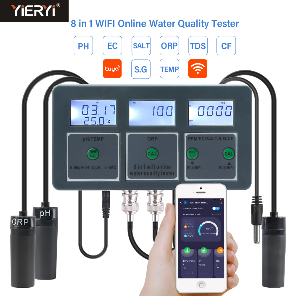 Marine Aquarium Water Analyzer - WiFi Tuya умный измеритель PH, регистратор