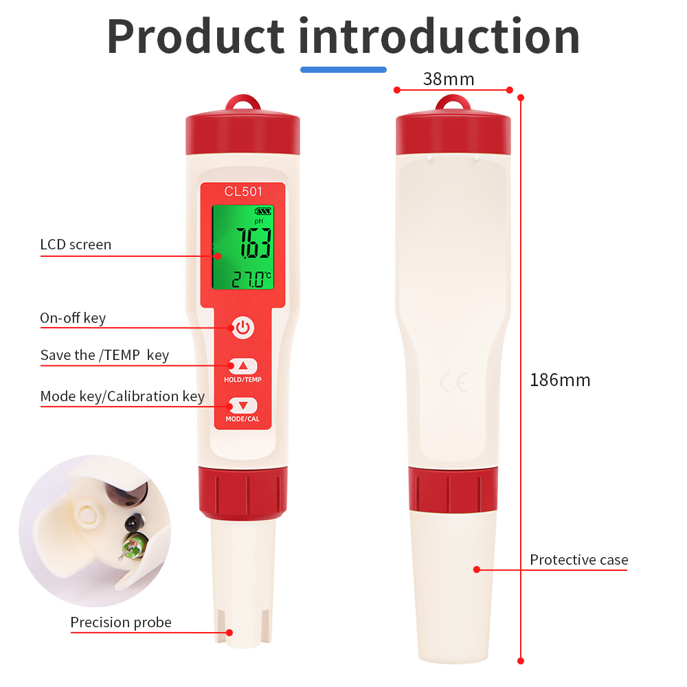 PH/CL2/H2/ORP/измеритель темпе – обзор и цена Marine Aquarium Water Analyzer